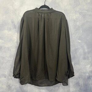 WHO WHAT WEAR WOMEN'S BLACK TRANSLUCENT POLYESTER BLOUSE SIZE 4X